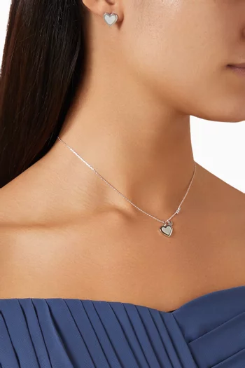 Heart Necklace and Earrings Set in Brass
