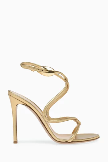 Black Mamba 105 Sandals in Metallic Leather