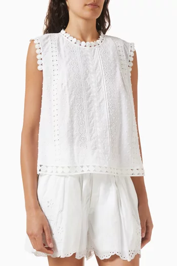 Dot Trim Shell Top