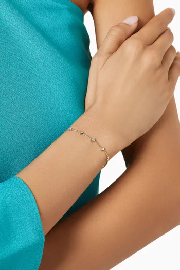 Petite Modern Renaissance® Station Chain Bracelet in 18kt Yellow Gold