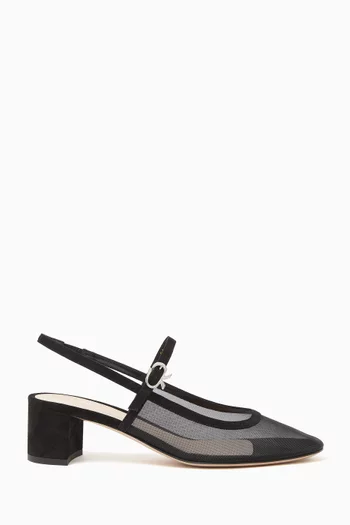Francoise 45 Slingback Pumps in Mesh & Suede