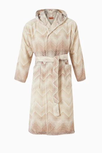 Unisex Marea Hooded Bathrobe in Cotton Terry