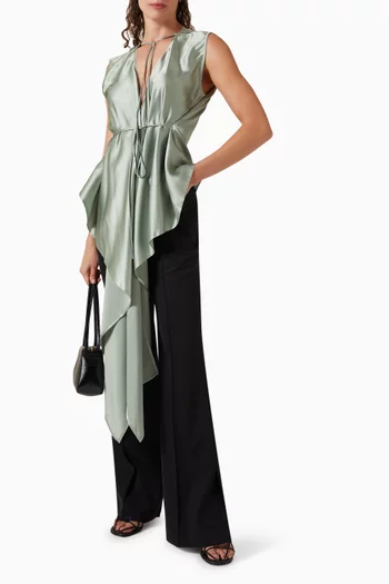 Draped Scarf Top in Silk