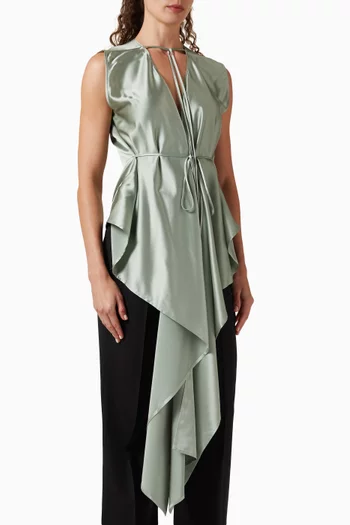Draped Scarf Top in Silk