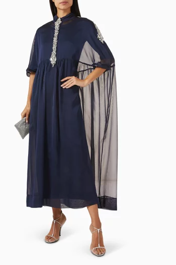 Crystal Brooch Kaftan in Chiffon