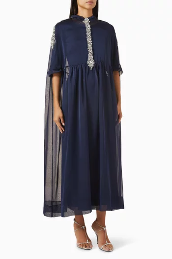 Crystal Brooch Kaftan in Chiffon