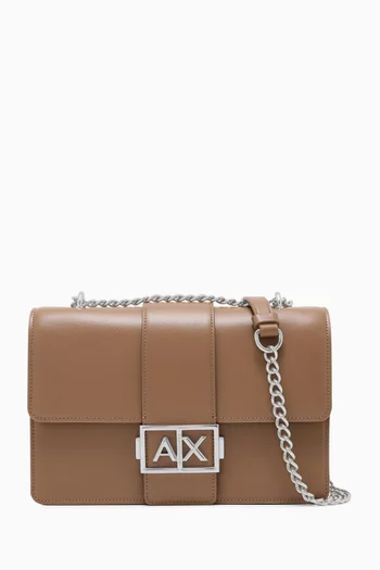 Metal Logo Shoulder Bag