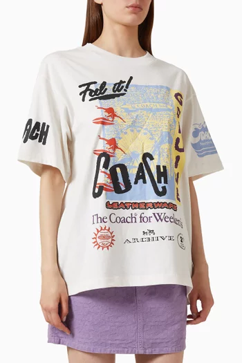 Relaxed Graphic Surf T-shirt in Cotton