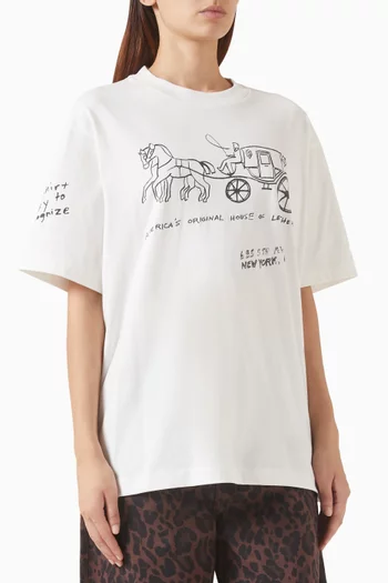 Heritage Sketch Print Relaxed T-shirt in Cotton