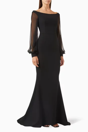 Breena Gayetta Off-shoulder Dress in Crepe