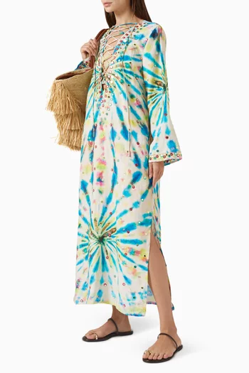 قفطان بأربطة وتطريزات عاكسة للضوء