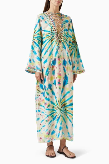 قفطان بأربطة وتطريزات عاكسة للضوء