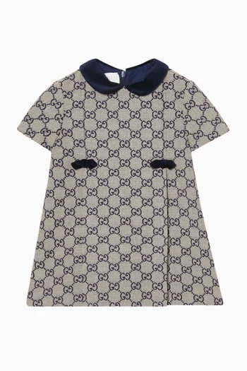 Collared Shift Dress in GG Canvas