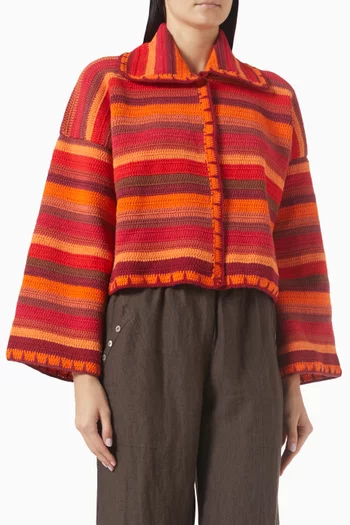 Daria Striped Jacket in Knit