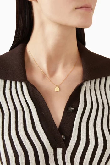 Mini P Pendant Necklace in Gold-plated Metal