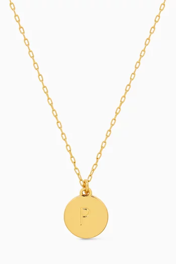Mini P Pendant Necklace in Gold-plated Metal