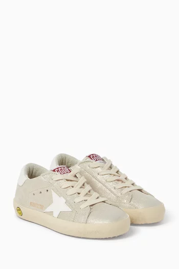 Junior Super-Star Sneakers in Laminated-effect Suede