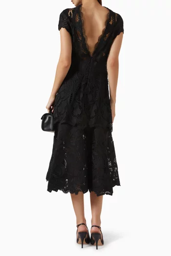 Signature Laura Midi Dress in Lace Guipure