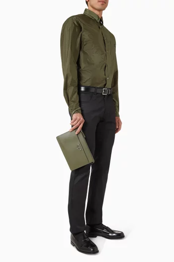 Logo Pouch in Saffiano Leather