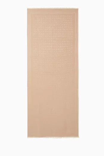 Logomania Lettere Maxi Stole in Silk-wool Blend