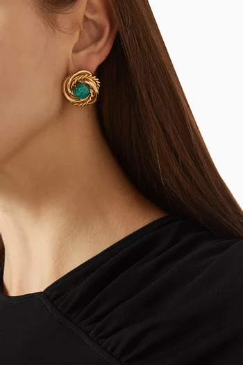 Atika Mother-of-Pearl Stud Earrings in Gold-plated Metal