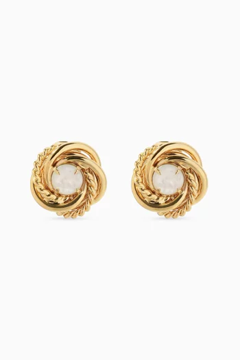 Atika Mother-of-Pearl Stud Earrings in Gold-plated Metal