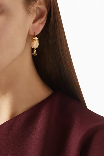 Scaramouche Drop Earrings in Gold-plated Metal