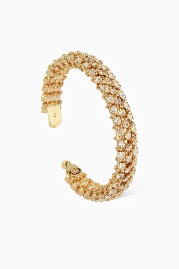 Izilda Crystal Cuff Bracelet in Gold-plated Metal