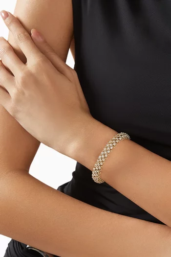 Izilda Crystal Cuff Bracelet in Gold-plated Metal