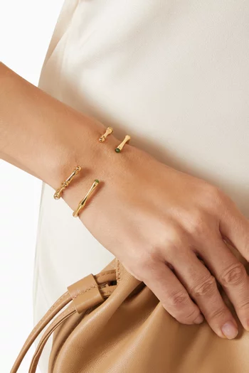 Bambou Bracelets in Gold-plated Metal, Set of 2