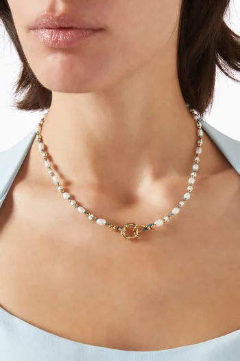 Axel Pearl Necklace in Gold-plated Metal