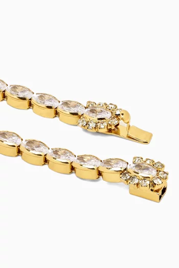 Riviera Tennis Necklace in Gold-plated Metal