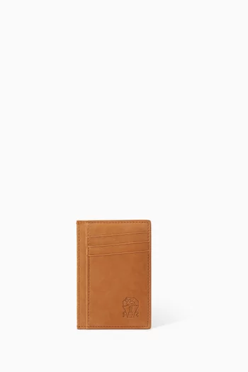 Logo Card Holder in Leather