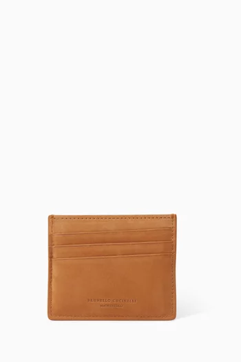 Logo Card Holder in Leather