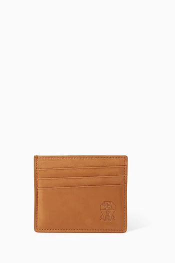 Logo Card Holder in Leather