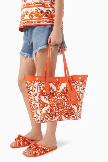 Medium Atene Majolica-print Tote Bag in Canvas