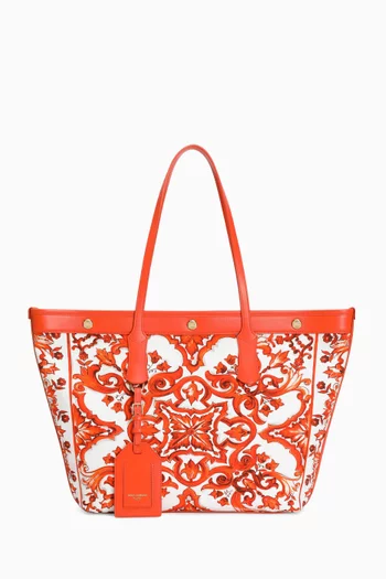 Medium Atene Majolica-print Tote Bag in Canvas