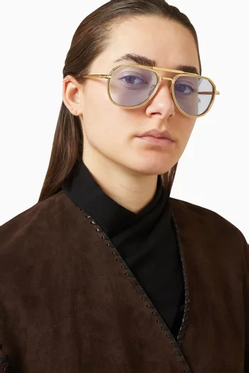 Commander Sunglasses in Gold-tone Metal