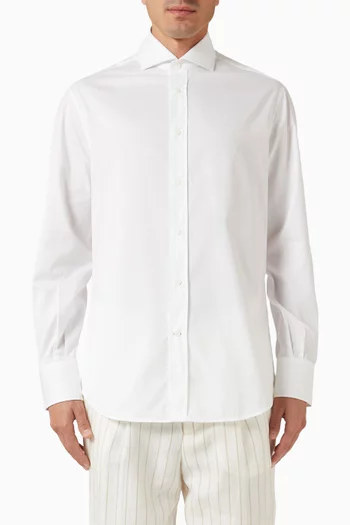 Spread Collar Shirt in Twill