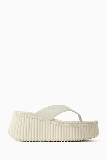 Nama Wedge Slide Platform Sandals in Calfskin