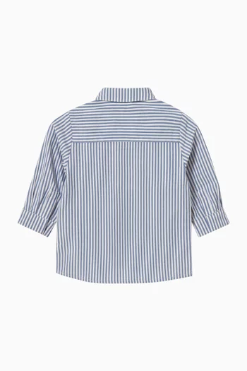 Stripe Logo Shirt in Cotton