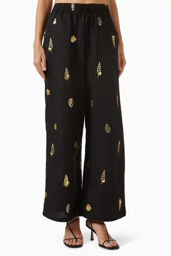 Elissa Foil Pants in Cotton-blend