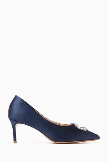 Novi 70 Crystal-brooch Pumps in Satin