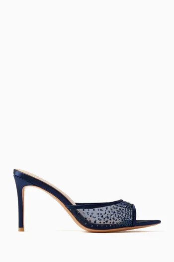 Ariana 90 Mule Sandals in Mesh & Satin
