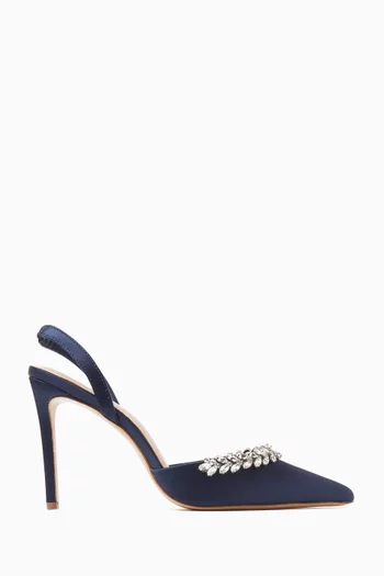 Sandra 100 Slingback Pumps in Satin