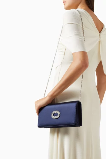 Alice Crystal-embellished Clutch in Satin