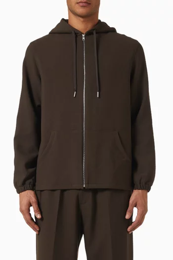 Zip Hoodie in Viscose-blend