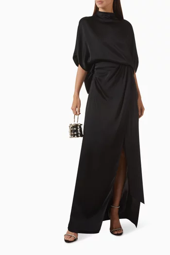 Wrap-front Skirt in Satin