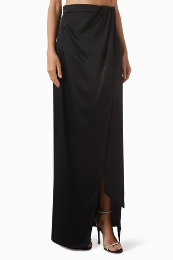 Wrap-front Skirt in Satin