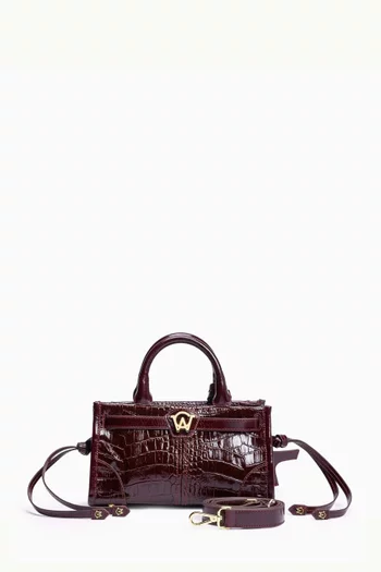 Nano Zouzou Top-handle Bag in Croc-embossed Leather
